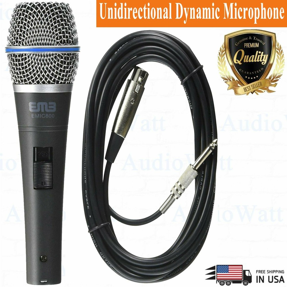 EMB Dynamic Microphone Mic w/Extra Adapter Karaoke Systems & Computers  6.3mm