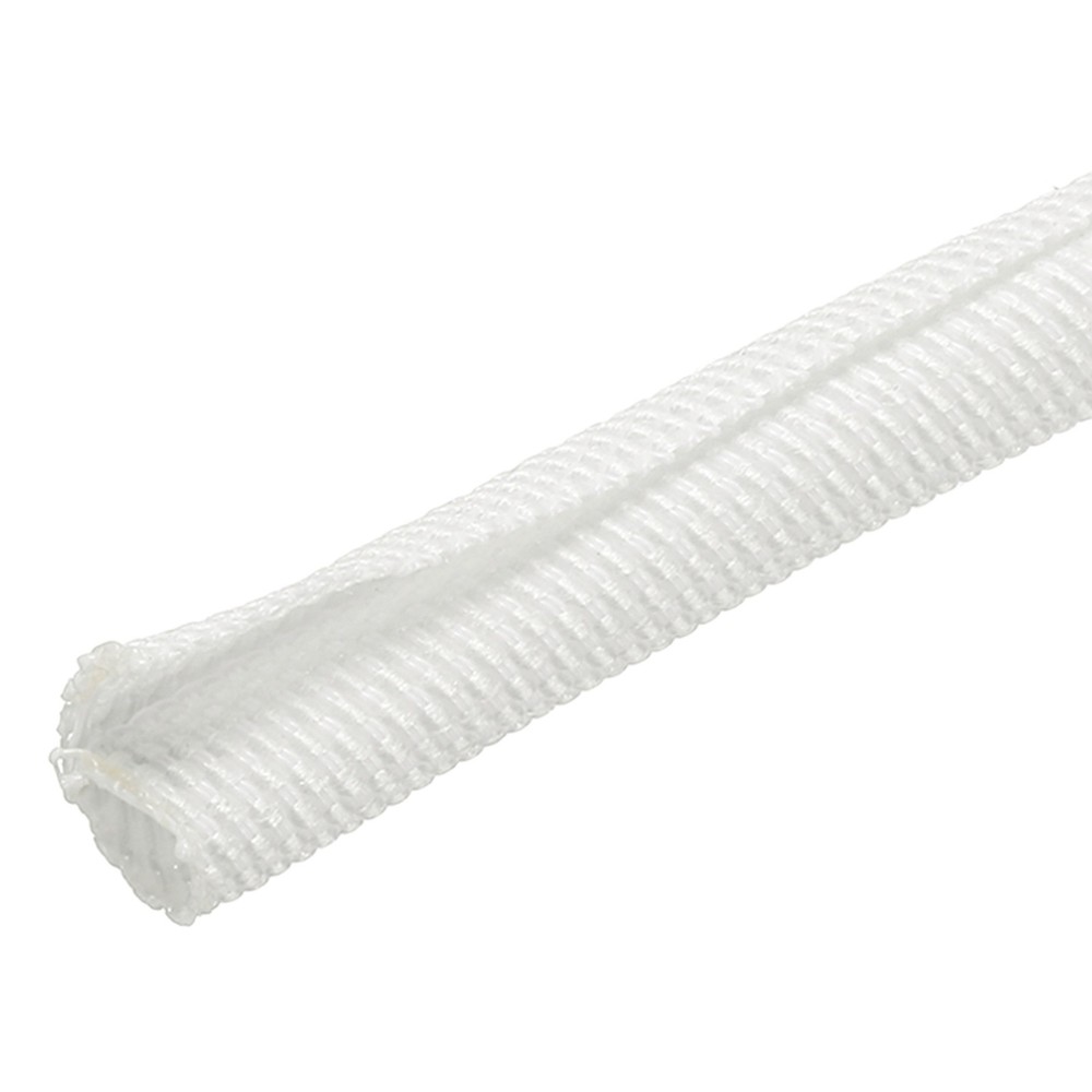 Wire Split Braided Cable Management Sleeve, White (1/8" - 49 Feet)