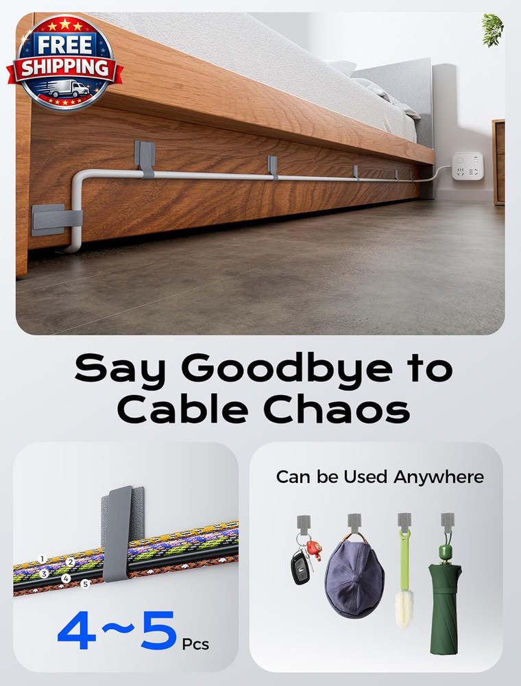 100Pcs Adjustable Hook and Loop Cable Ties for Easy Wire Management