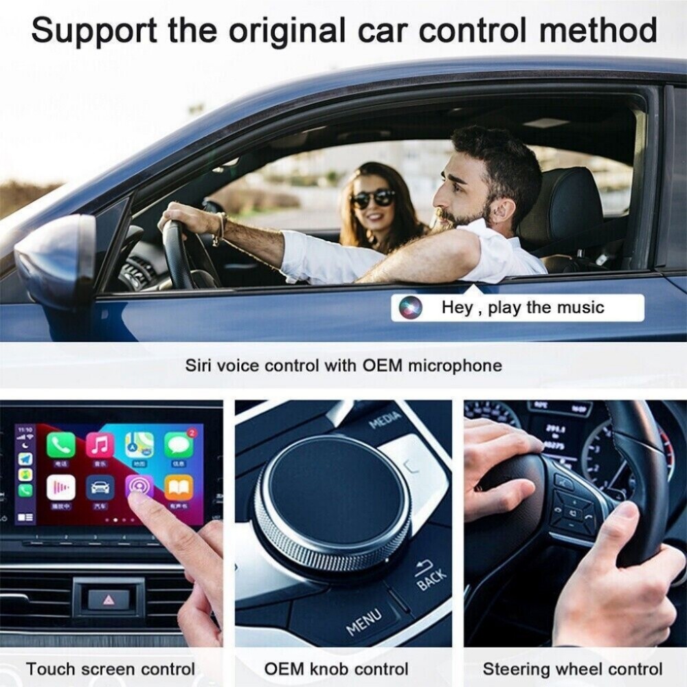 Auto Wireless CarPlay Adapter For Apple Android Wireless Dongle Plug＆Play USB US