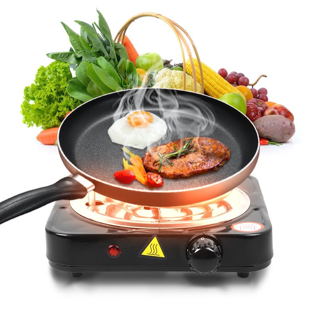 1000W Portable Single Electric Burner Hot Plate Camping Stove Stainless 110V US