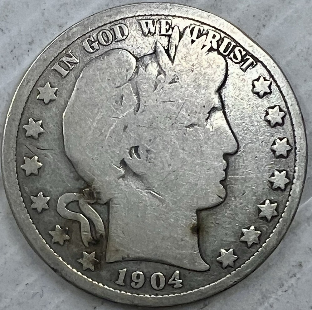 1904 Barber Half Dollar Nice Original Circulated Good + Condition