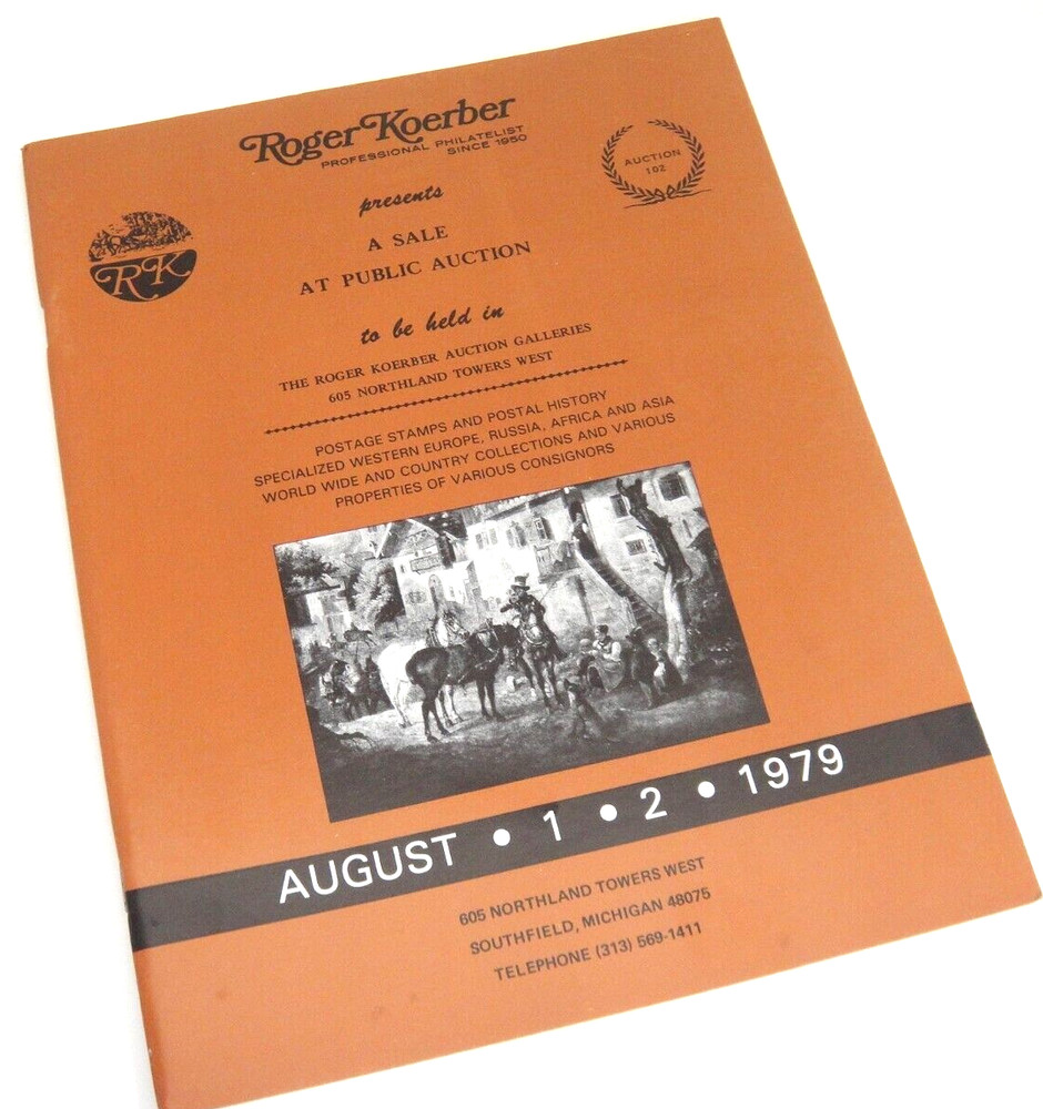 Roger Koerber Stamp Auction Catalog 1979 Specialized Europe Russia Africa