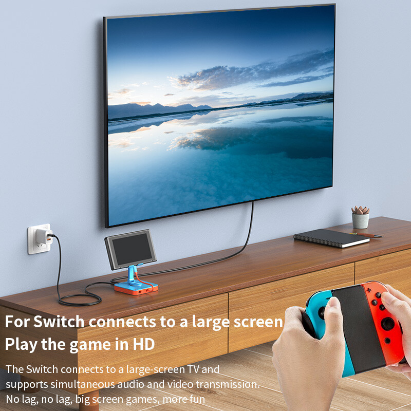 Adjustable Stand Adapter 3in1 Type-C Multi-functional HUB for Switch SmartPhone