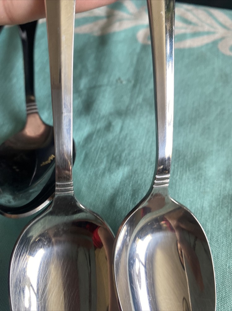 4 Pcs Rogers Co Country Shell Dinner Spoons Stainless Flatware