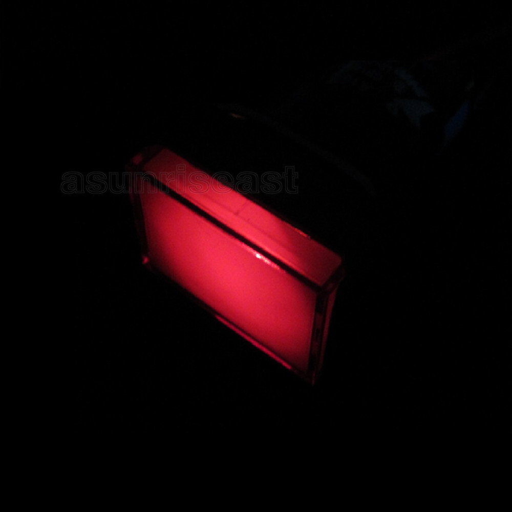 25 × Red 16mm Push Button Switch Momentary Rectangle DC 12V LED Light Bulk Lot