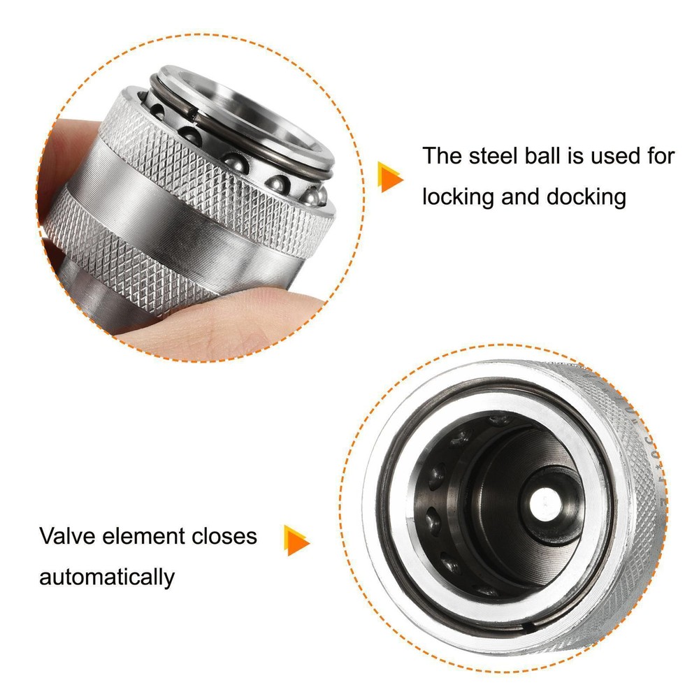 Hydraulic Quick Connect Coupler M18x1.5mm Female Thread Pipe Fitting Silver