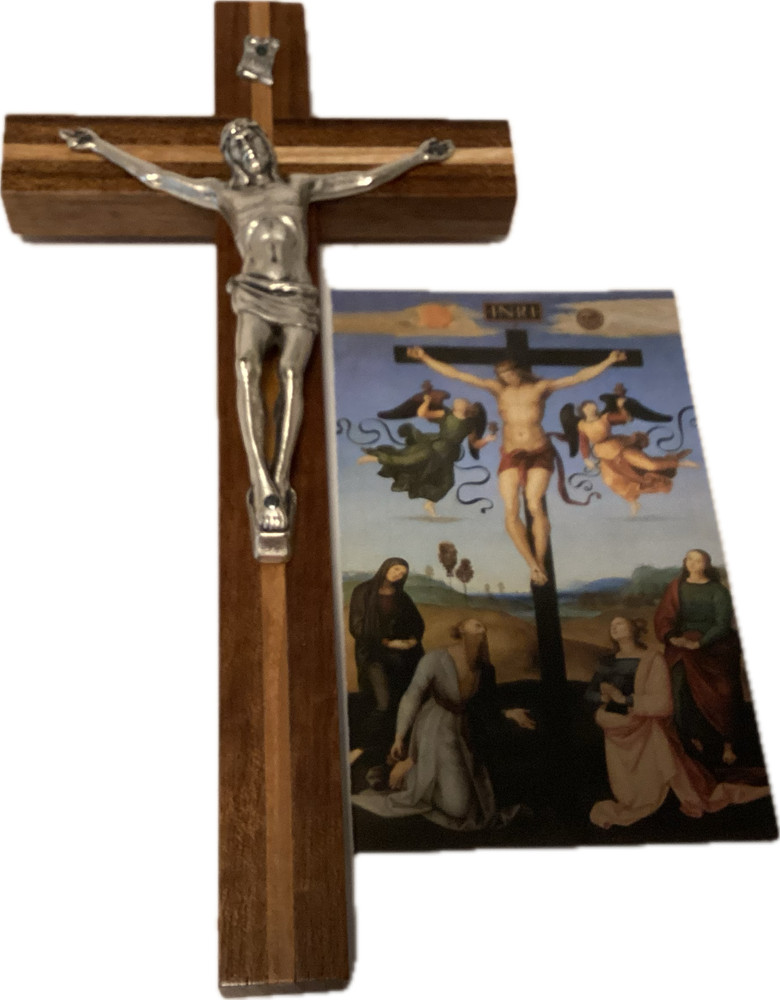 INRI CRUCIFIX 8" BOXED Silver Tone