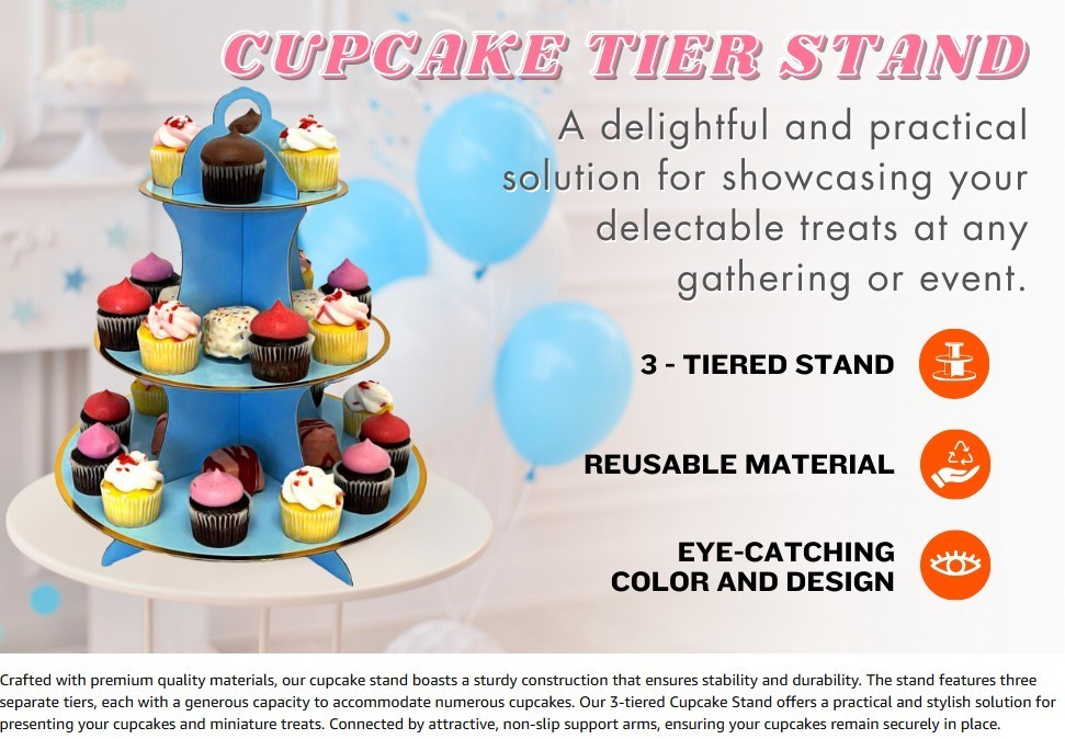 White Cupcake Stand, 3 Tier Cupcake Stand