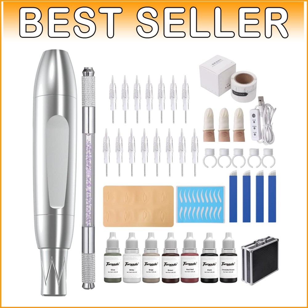Complete Microblading Kit with Water-Resistant Makeup Pen - Ideal for Beginners=