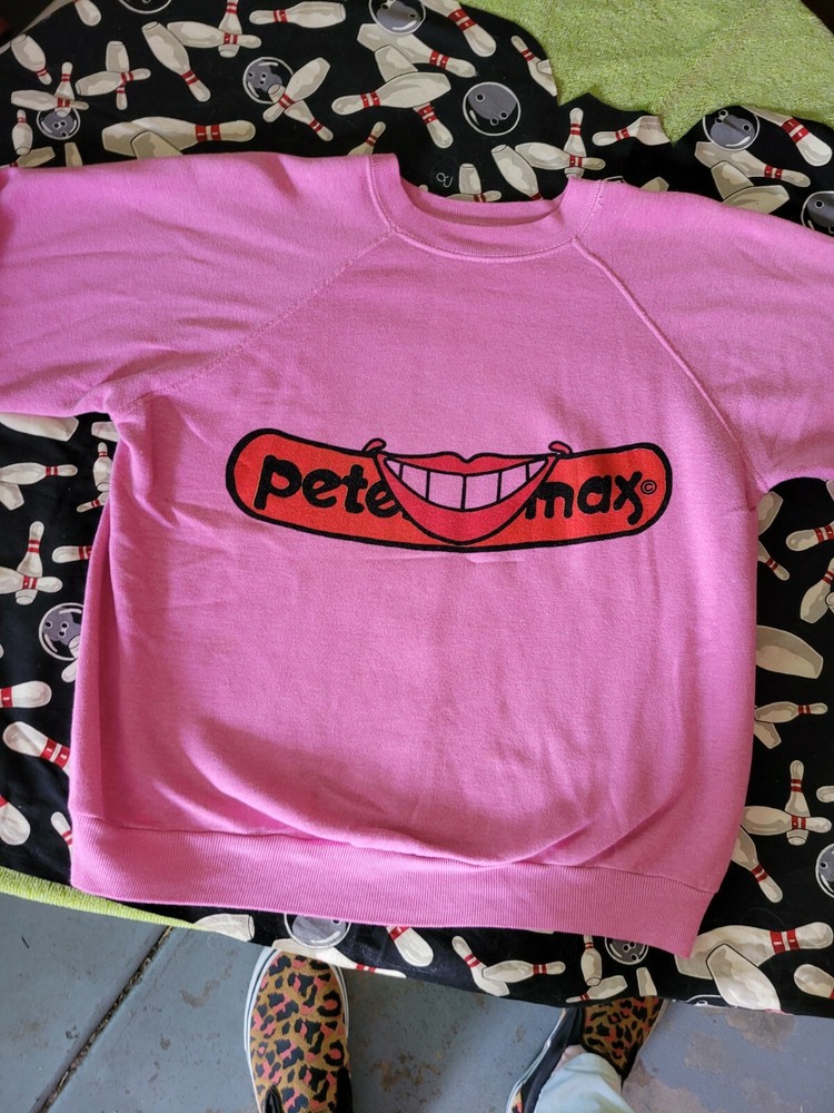 PETER MAX STUNNING LATE 60S PINK LARGE SWEATSHIRT VINTAGE BEATLES PSYCHEDELIC