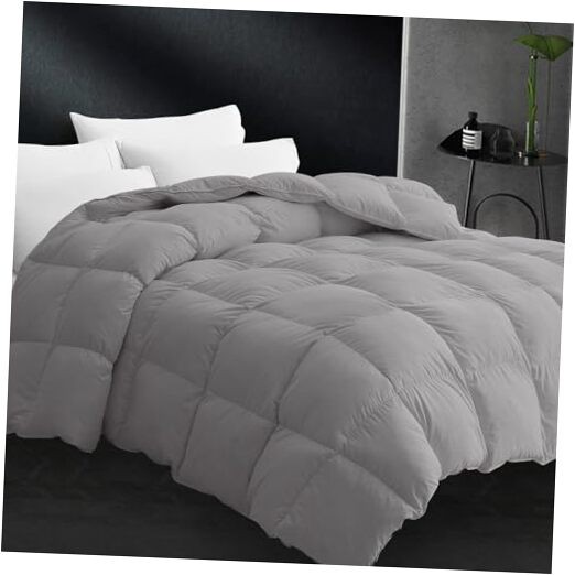 Size Feather Down Comforter - All Season Duvet Insert, Full Dark Grey