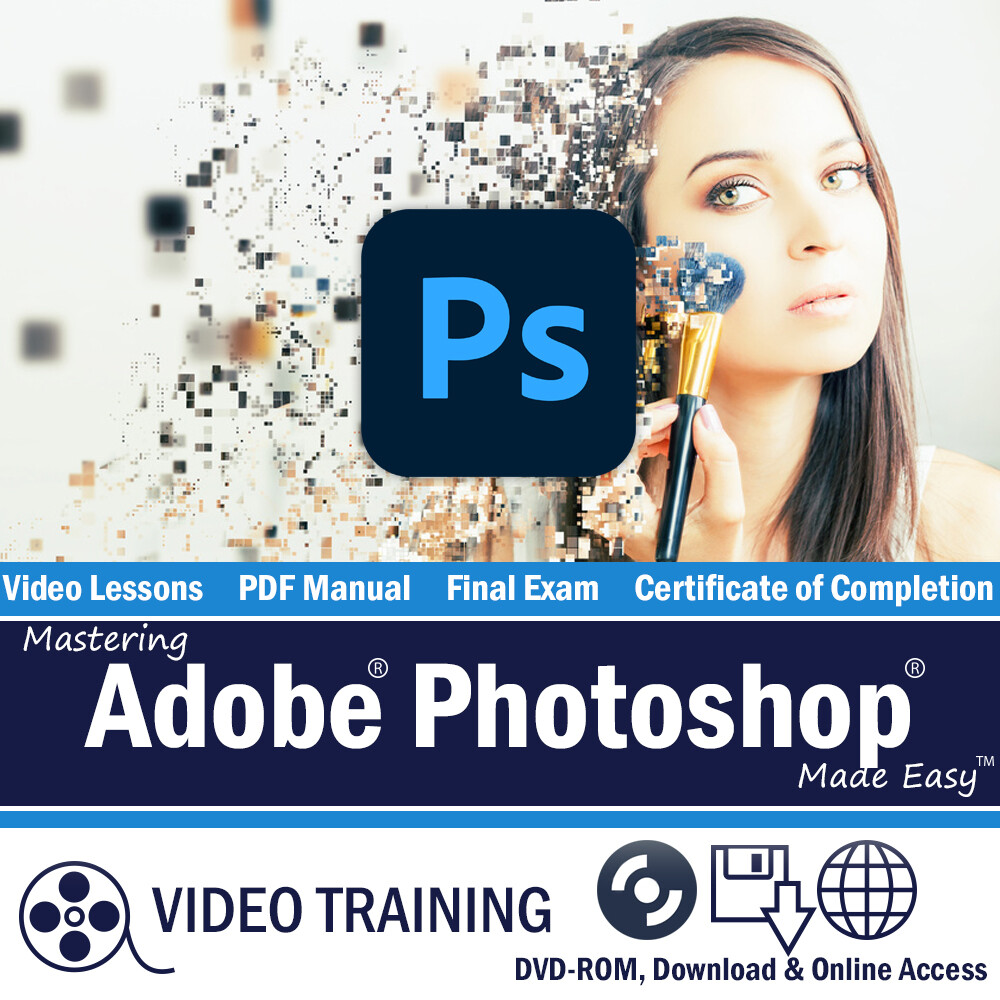 Learn ADOBE PHOTOSHOP Training Tutorial DVD and Digital Course and PDF Manual