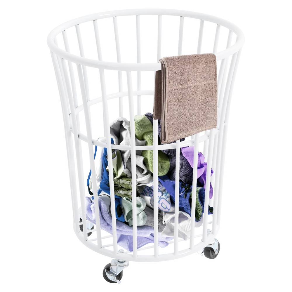 Ventilated Laundry Basket with Locking Wheels - Stylish and Durable Design