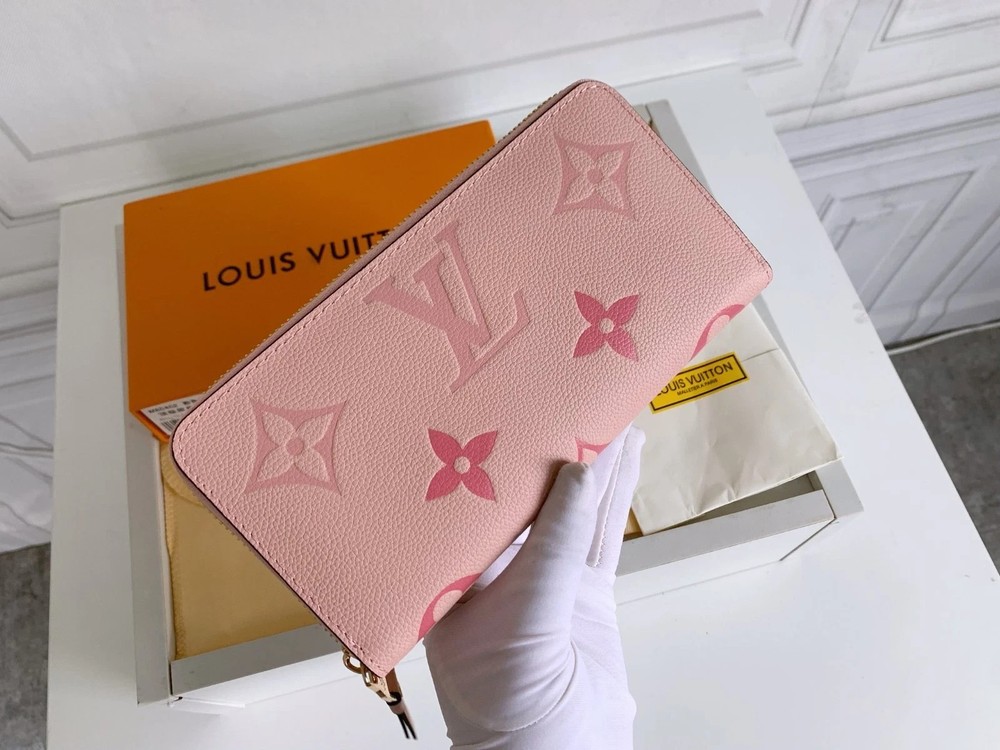 Louis Monogram Zip Around Wallet with Box & Accessories