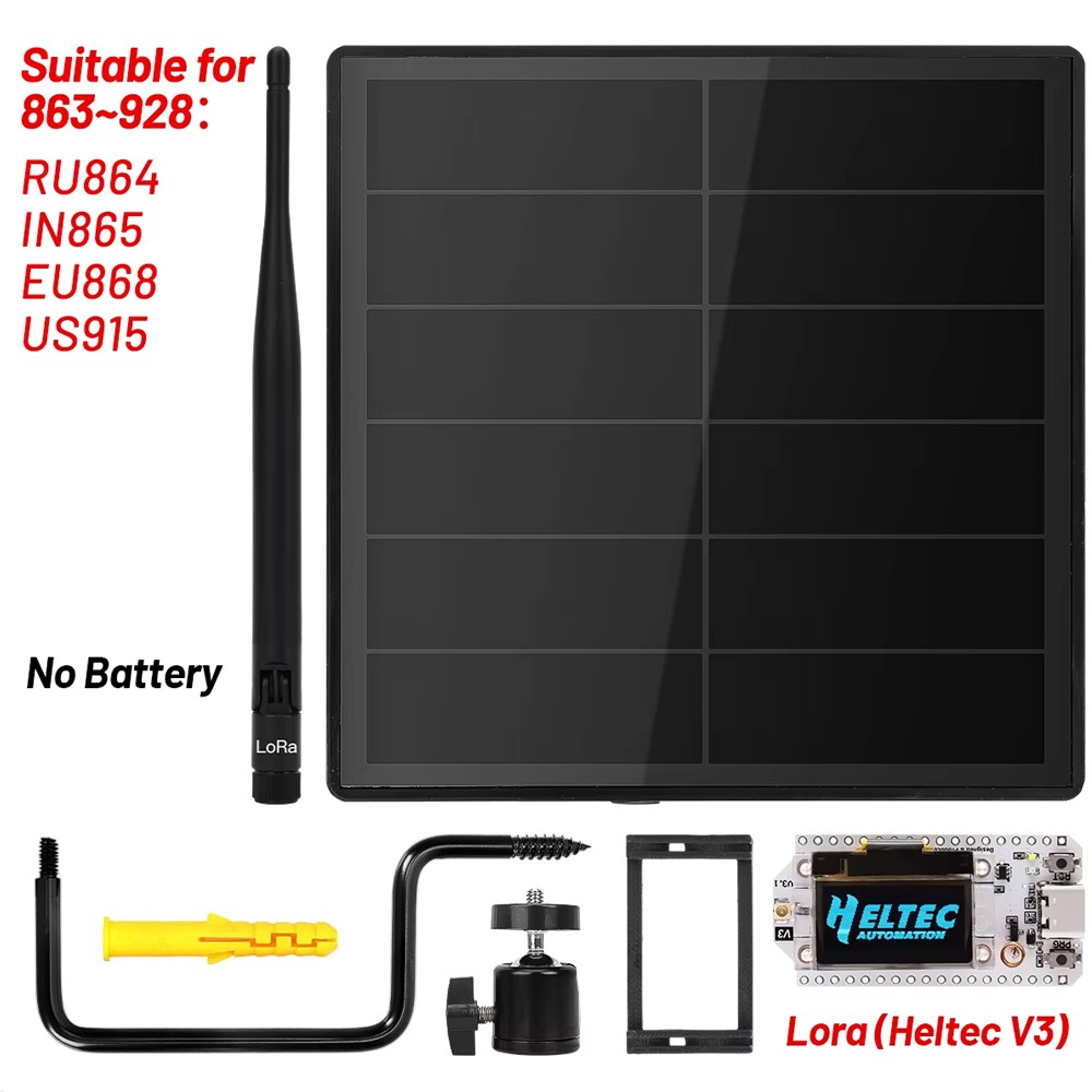Solar Lora Meshtastic Mesh Node Repeater 5W Solar Panel Bult in Heltec ESP32