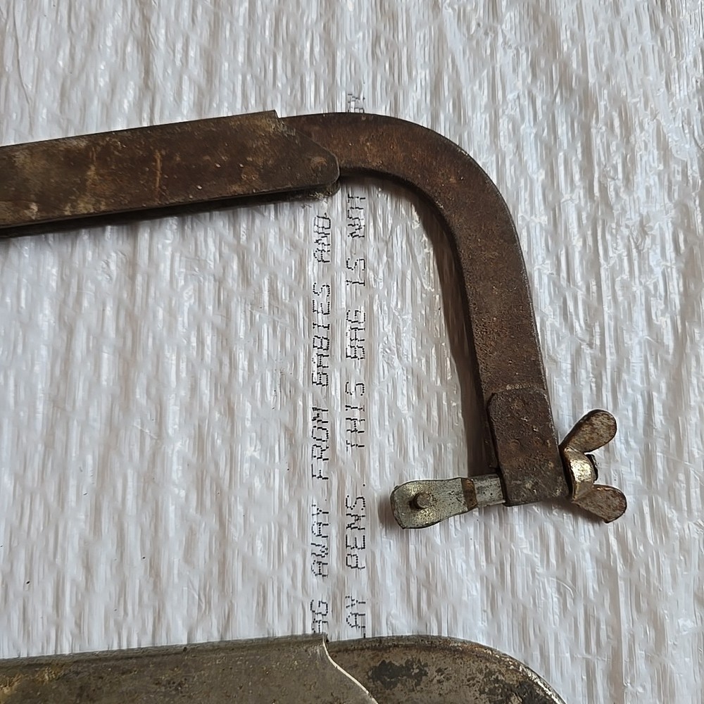 2 Hacksaw Frames Adjustable Wood Handle Missing Handle Grips
