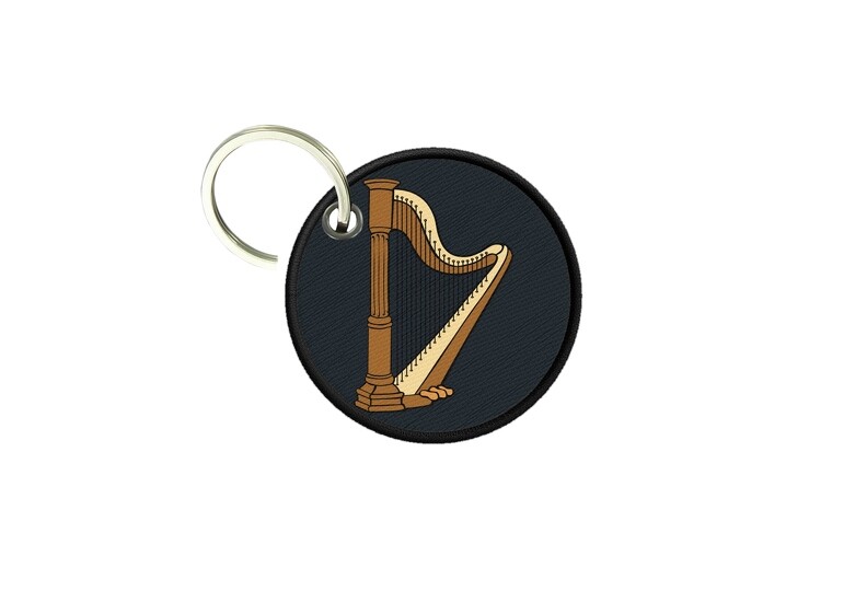 Keychain Round Printed Double-Sided Harp Musical Instrument