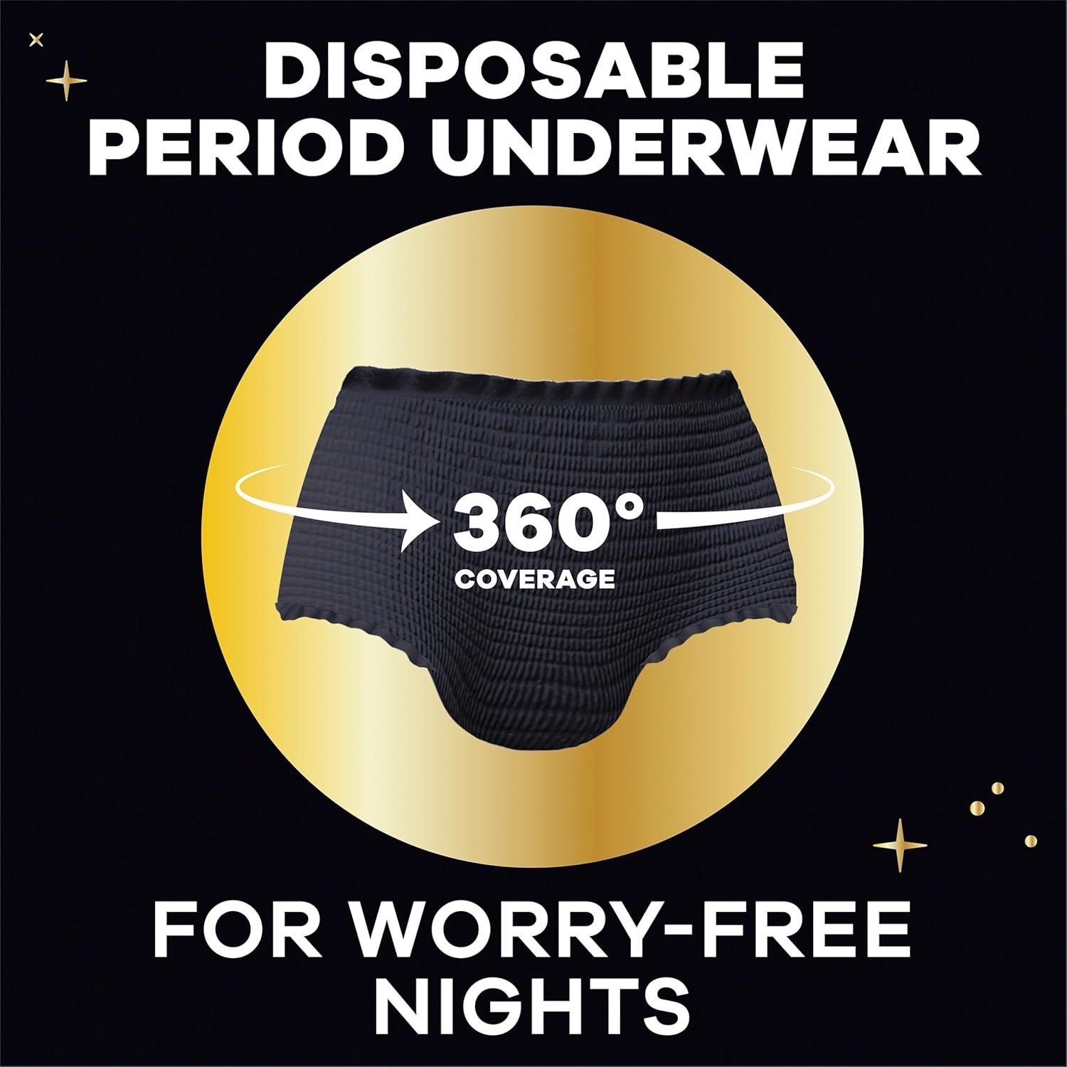 Always ZZZ Overnight Disposable Period Underwear for Women Small/Medium, 14Ct
