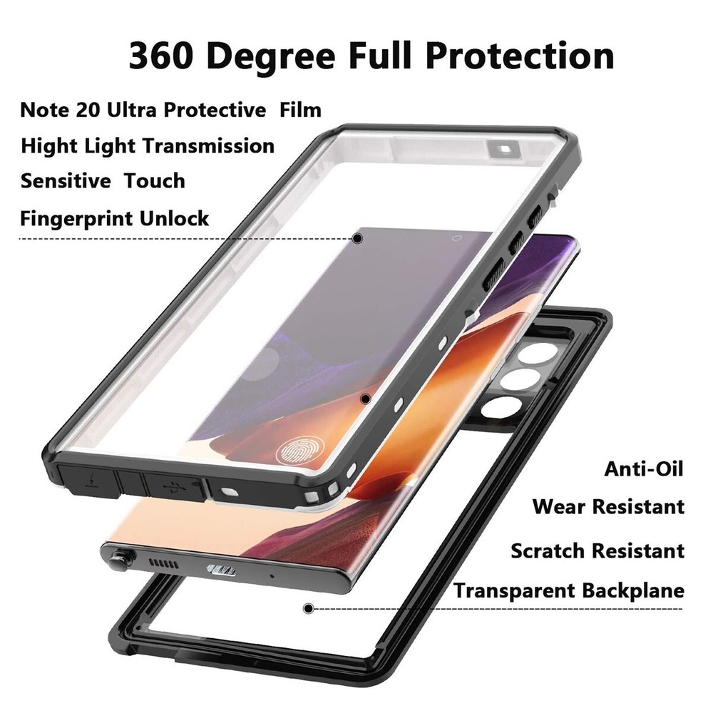 For Samsung Galaxy Note20 Case Waterproof Shockproof Cover with Screen Protector