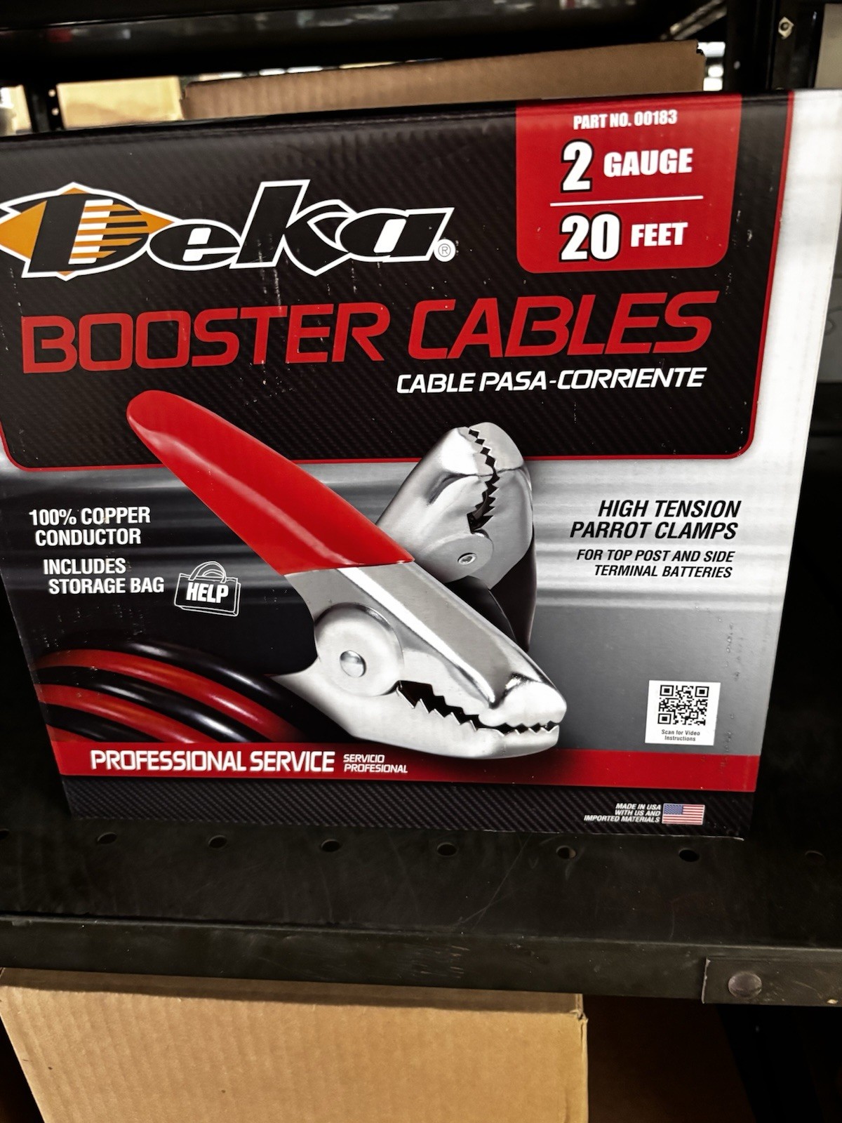 Battery Jumper Cable Deka East Penn 00183 20 ft 2 ga Copper Conductor