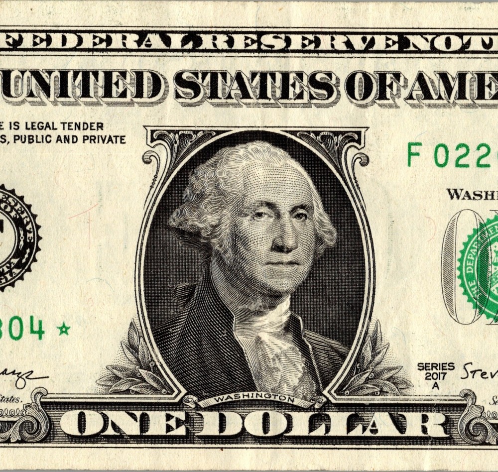 2017 F Star note one dollar bill regular run