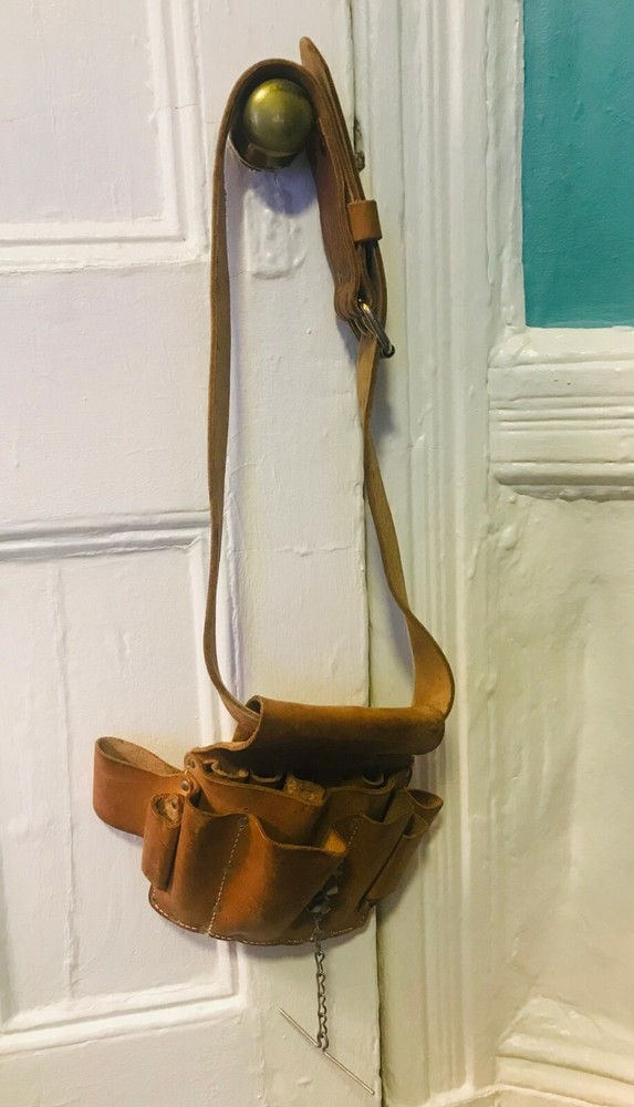 R&J Premium Leather Carpenter Tool Belt - adjustable