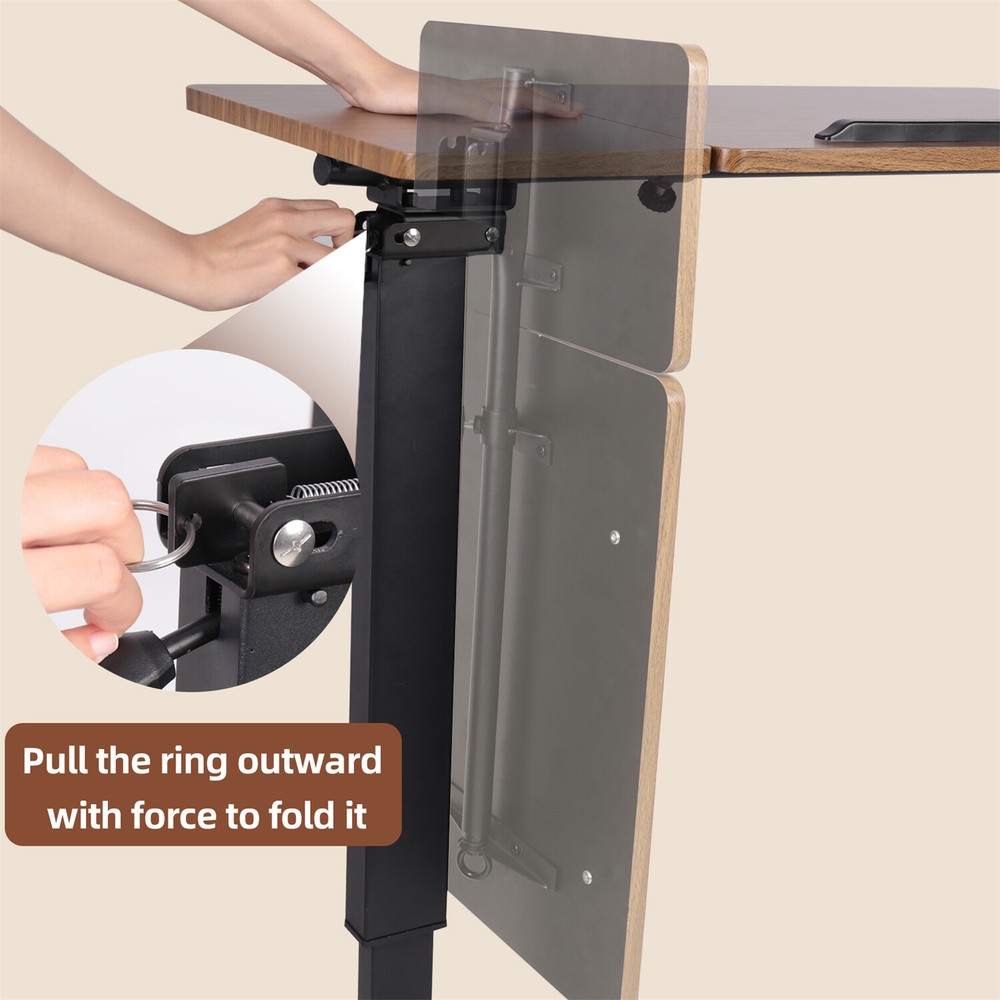 Rolling Overbed Table Adjustable Angle and Height Hospital Laptop Table Desk
