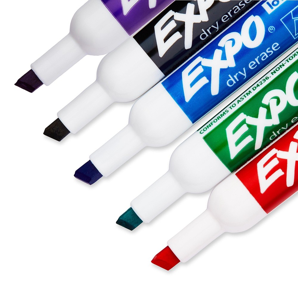 EXPO Low Odor Dry Erase Markers, Chisel Tip, Assorted, 36 Count