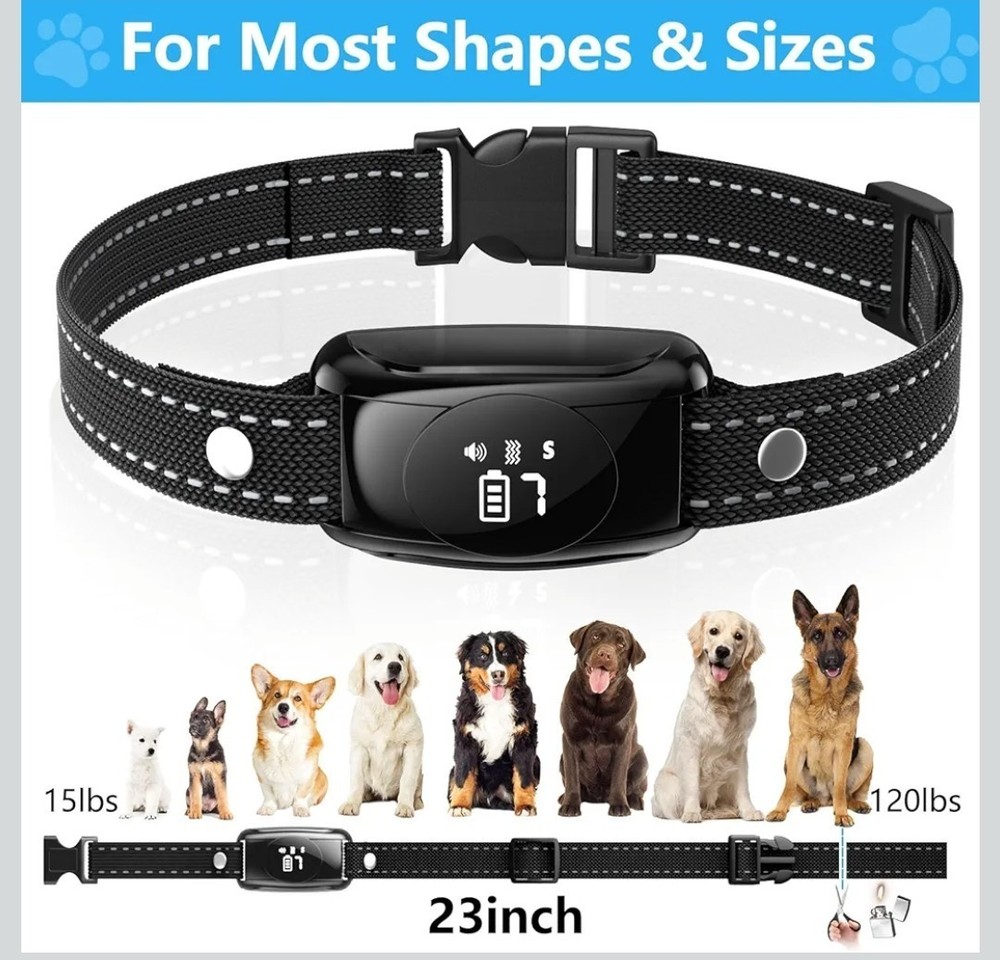 Bark Collar, No Shock Bark Collar with Beep Vibration & 7 Sensitivity LevelsBark
