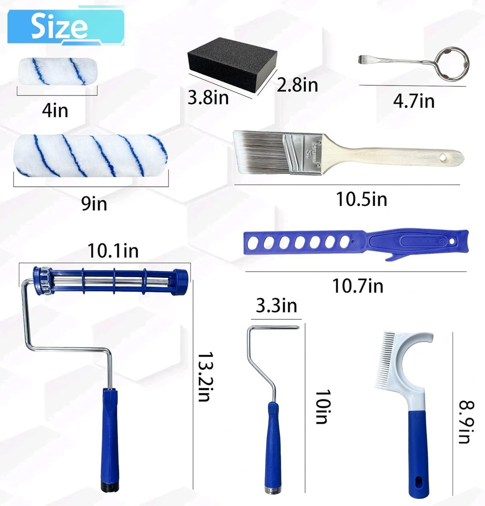 23Pcs Upgraded Paint Roller Kit - 9"&4" Frames, 4x9"/4x4" Microfiber Covers, Pai