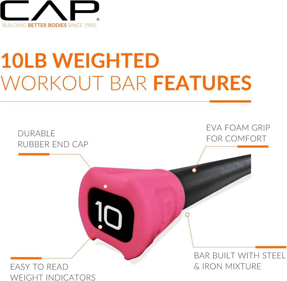 Weighted Workout Bar | 5-20 lb | Multiple Options