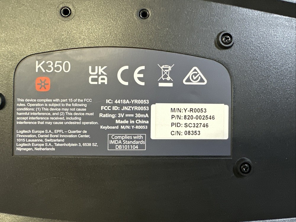 Logitech MK350 Wireless Keyboard Mouse Combo K350 M315 Unifying USB Tested