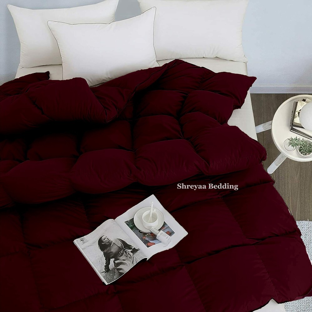 Luxury Premium Soft Solid Wine Comforter Goose Down Alternative Cal King Size