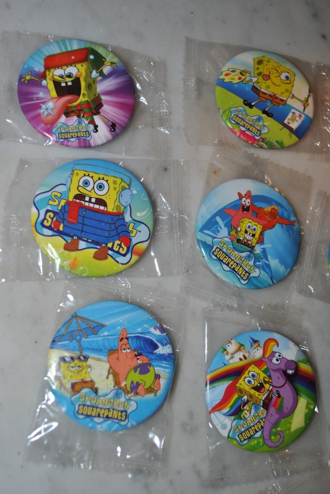 13 different SpongeBob SquarePants Button Pins Nickelodeon Patrick Gary 1 3/4"