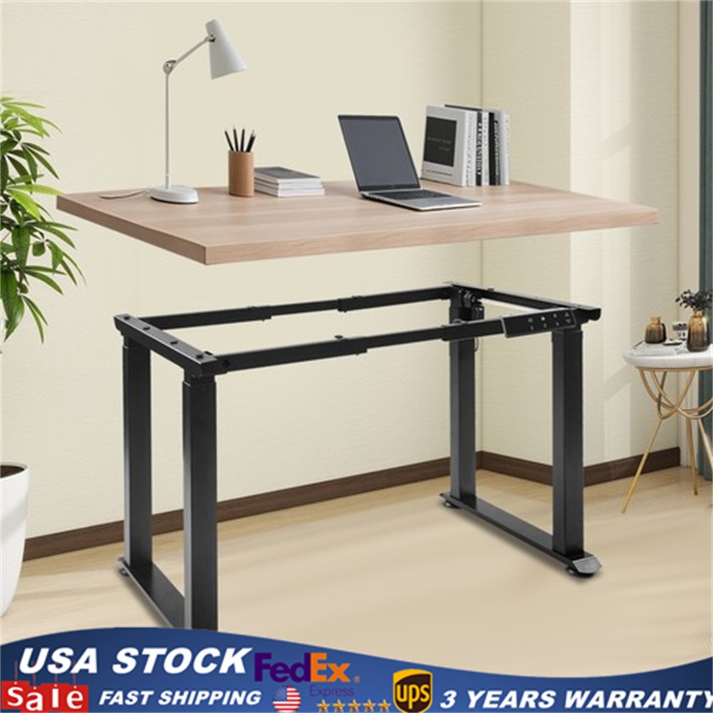 4-Leg Standing Desk Frame Dual Motor Adjustable Computer Desk Rack Workstation