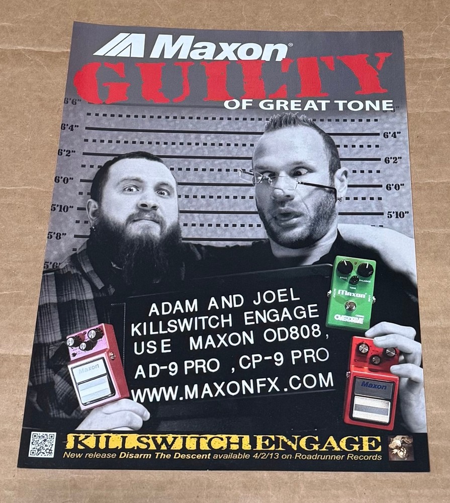 Maxon Pedals - KILLSWITCH ENGAGE  - 2013 Print Advertisement