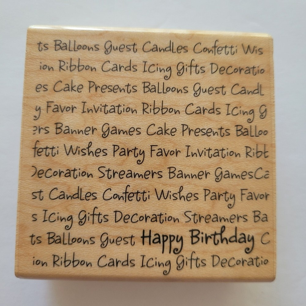 Birthday Background Mounted Stamp 2007 Stampabilities I1080