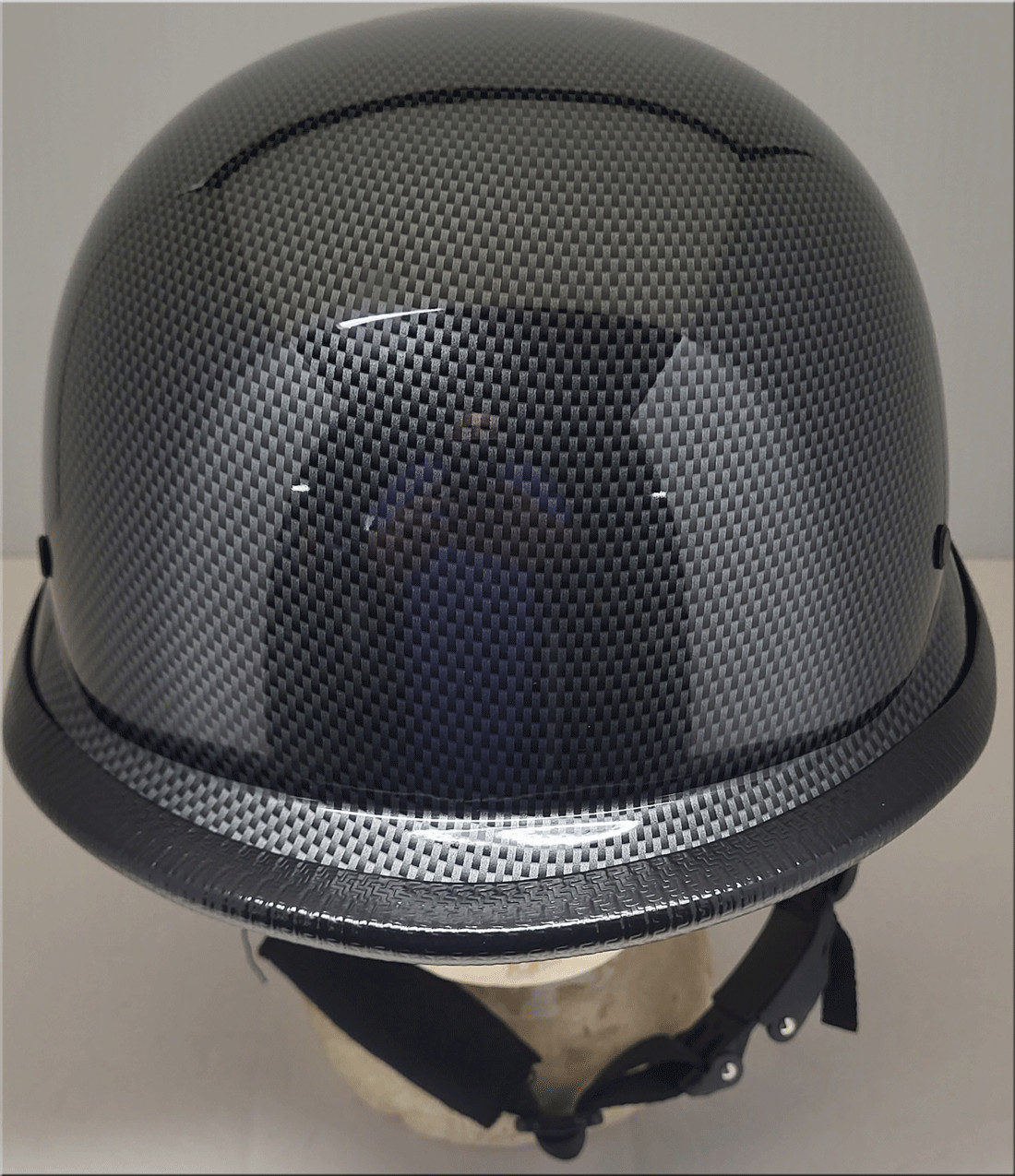 GERMAN CARBON FIBER LOW PROFILE BIKER MOTORCYCLE NOVELTY HELMET