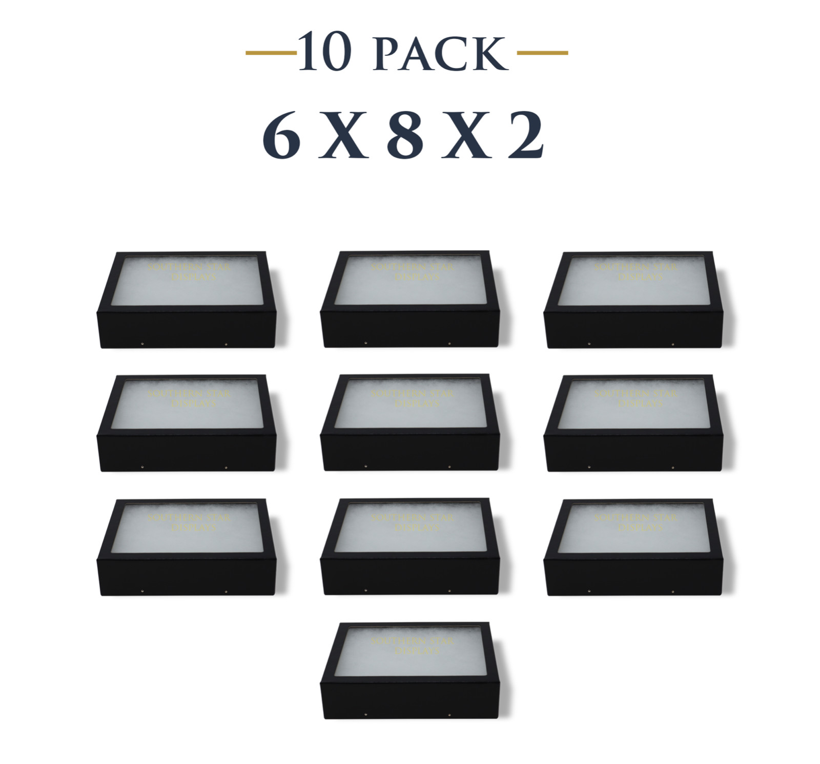 10 Pack of 6 x 8 x 2 Riker Display Cases Boxes for Collectibles Jewelry & More