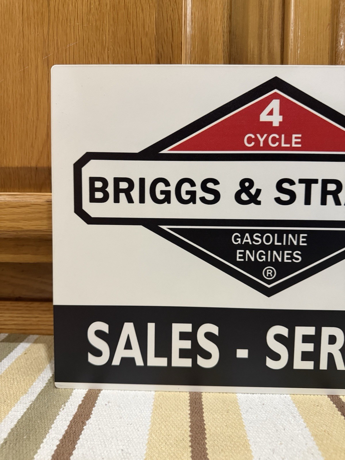 Briggs Stratton Flange Sign Double Sided Sales Service Vintage Style Wall Decor