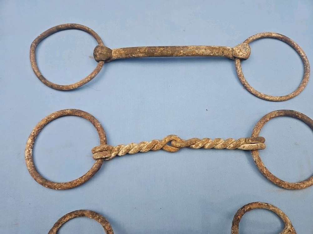 3 Rustic Vintage Snaffle Horse Bits Western Decor Primitive Barn Find