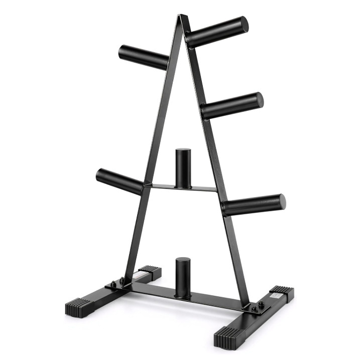 A-Frame Olympic Plate Rack, Heavy-Duty 2” Weight Tree, 7 Posts