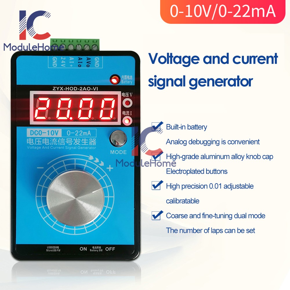 Precision 0-5V-10V Voltage 0-4-20MA Current Signal Generator Process Calibrator