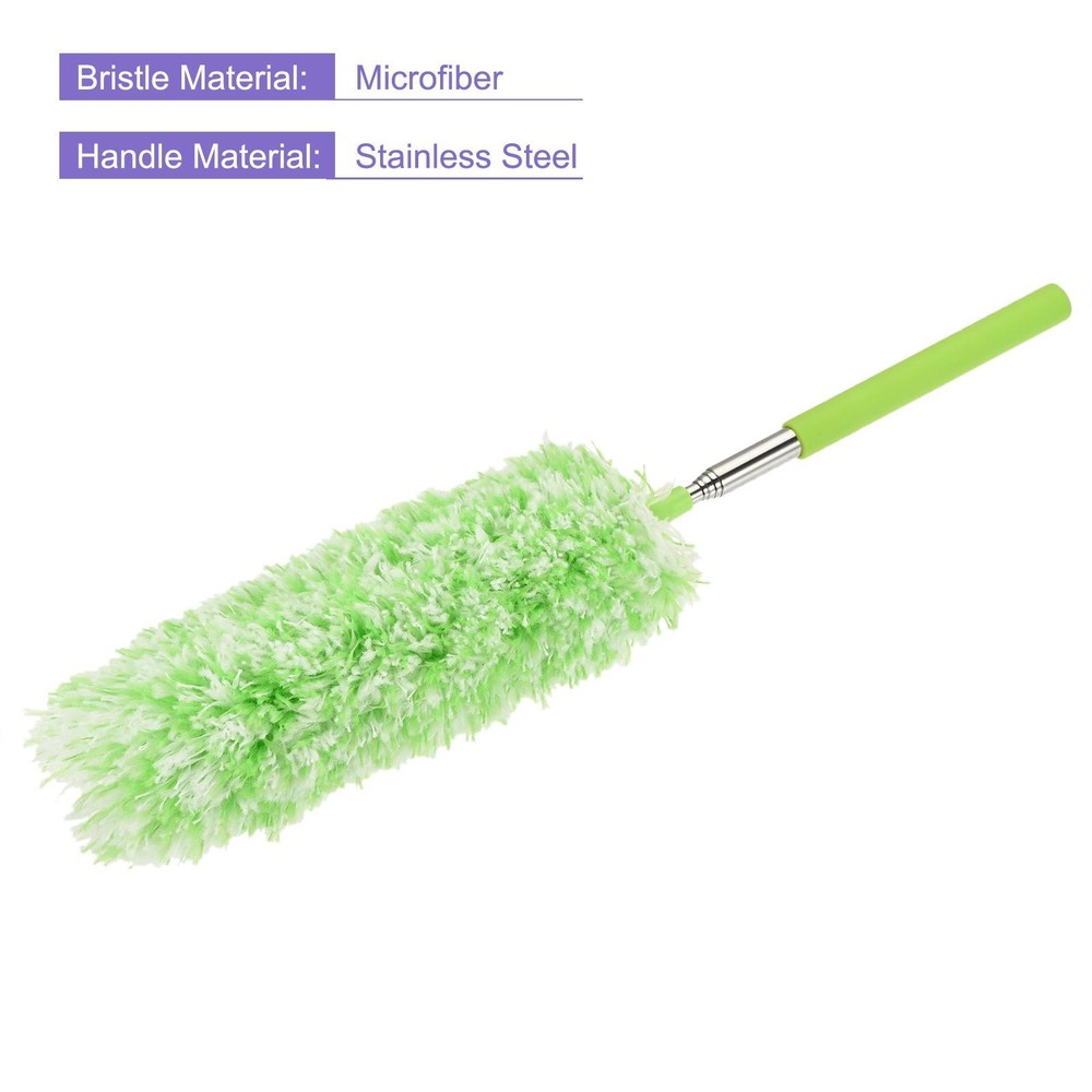 13.8 to 32.7 Inch Microfiber Duster Extendable Dusting Brush Green