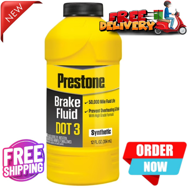 DOT 3 Brake Fluid 12 fl. oz. - Synthetic, High Grade, 50,000 Mile Performance