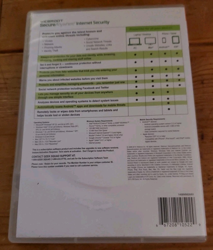 Webroot Secure Anywhere Internet Security Plus (3 Devices)