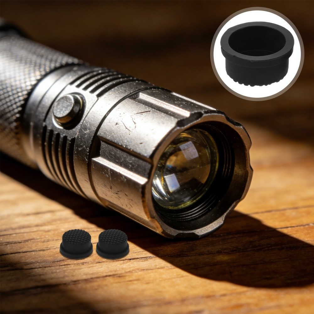 2 PCS Waterproof Rechargeable Flashlight Electric Switch Cap Cover Boot Torch