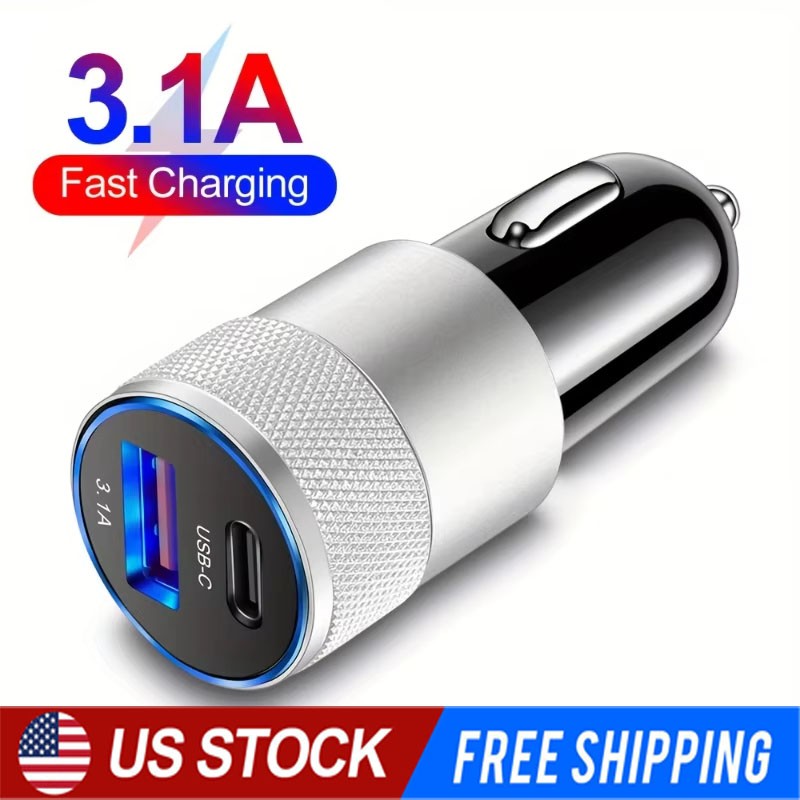 40W Dual USB Type-C Fast Car Charger Adapter For iPhone iPad Android Samsung