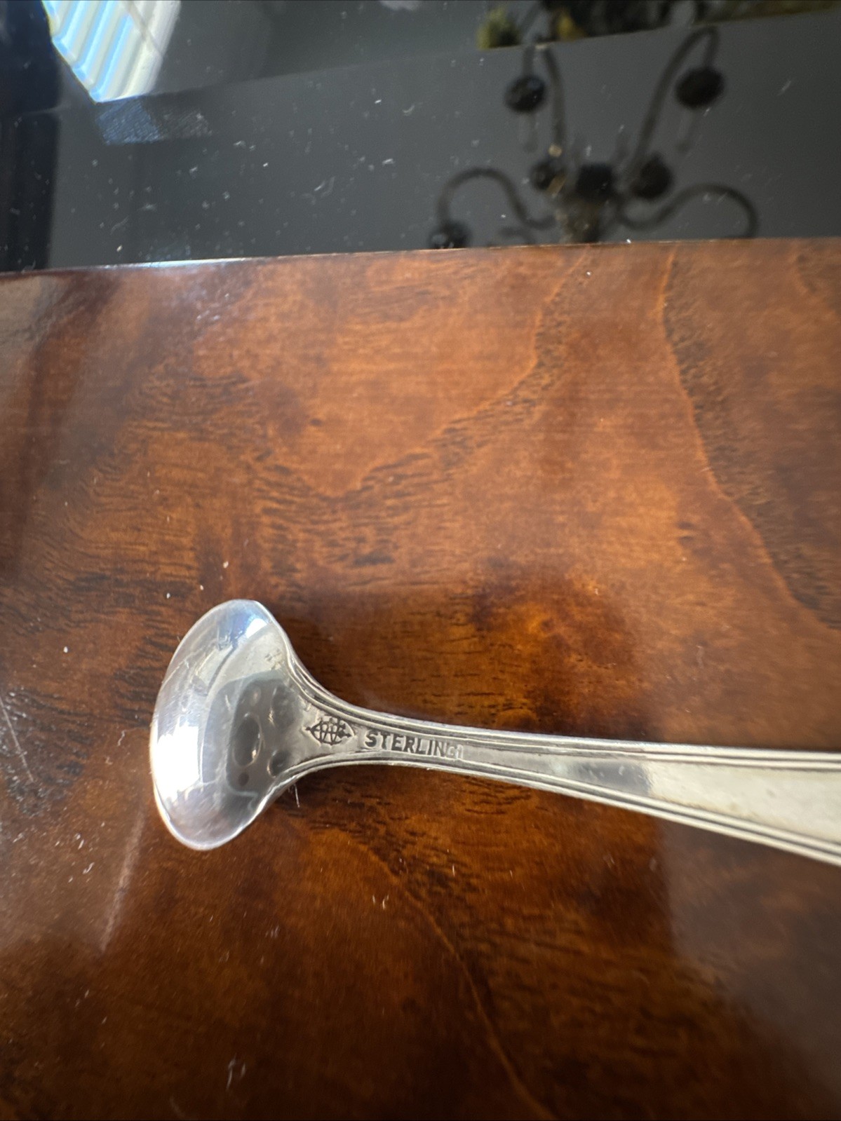 Silver Salt Cellar Beaded Rim ,Ball Footed With Sterling Salt Spoon